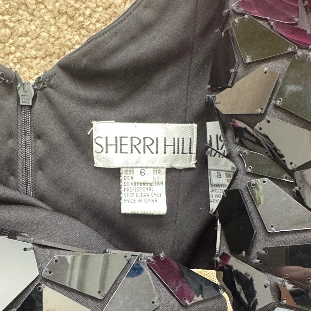 Sherri Hill Black and Pink Mini Dress - Picture 7 of 8